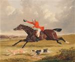 John Frederick Herring  - Bilder Gemälde - Encouraging Hounds