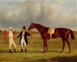 John Frederick Herring  - Bilder Gemälde - Euclid, with Jockey Connolly and Trainer Pettit