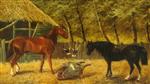 John Frederick Herring  - Bilder Gemälde - Farmyard Scene-2