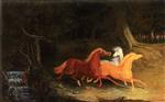 John Frederick Herring  - Bilder Gemälde - Horses Frightened by a Serpent