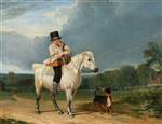 John Frederick Herring  - Bilder Gemälde - Man on a Grey Pony