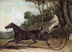 John Frederick Herring  - Bilder Gemälde - Rattler, a Trotting Horse, Harnessed to a Buggy