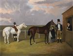John Frederick Herring  - Bilder Gemälde - Sir Mark Wood with his dark brown filly Vespa, winner of the Oaks