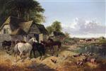 John Frederick Herring  - Bilder Gemälde - The Farmyard