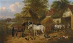 John Frederick Herring  - Bilder Gemälde - The Farmyard