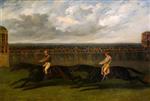 John Frederick Herring  - Bilder Gemälde - The Flying Dutchman and Voltigeur Running at York-2