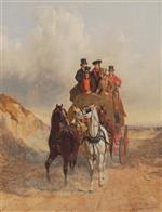 John Frederick Herring  - Bilder Gemälde - The Royal Mail Coach on the Road