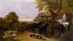 John Frederick Herring  - Bilder Gemälde - The Stable Yard