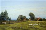 Arthur Hughes - Bilder Gemälde - A Meadow at Burghfield, near Reading