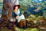 Arthur Hughes - Bilder Gemälde - Asleep in the Woods