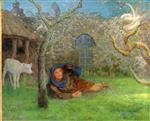 Arthur Hughes - Bilder Gemälde - Caedmon's Awakening