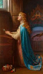 Arthur Hughes - Bilder Gemälde - Forget me not