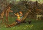 Arthur Hughes - Bilder Gemälde - Home from Work