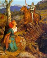 Arthur Hughes - Bilder Gemälde - Overthrowing of the Rusty Knight