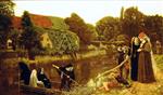 Arthur Hughes  - Bilder Gemälde - The Convent Boat