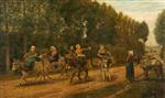 Arthur Hughes  - Bilder Gemälde - The Sluggard, Market Women, Brittany, France