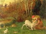 Arthur Hughes  - Bilder Gemälde - The White Hind