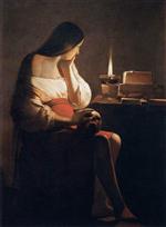 Georges de La Tour - Bilder Gemälde - Mary Magdalene with a night light