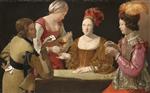 Georges de La Tour - Bilder Gemälde - The Cheat with the Ace of Diamonds