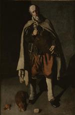 Georges de La Tour - Bilder Gemälde - The Hurdy-gurdy Player with a Dog