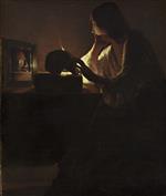Georges de La Tour - Bilder Gemälde - The Magdalene at the Mirror