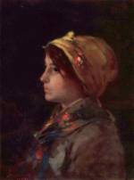Nicolae Grigorescu - Bilder Gemälde - Kopf einer jungen Bäuerin