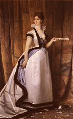 Jules Joseph Lefebvre - Bilder Gemälde - Portrait Of A Woman