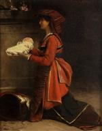 Jules Joseph Lefebvre  - Bilder Gemälde - Woman offering her baby up for a blessing