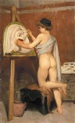 Jules Joseph Lefebvre  - Bilder Gemälde - Young Painter of Greek Masks