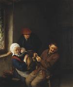 Adriaen van Ostade - Bilder Gemälde - A Child about to be Fed