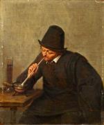 Adriaen van Ostade - Bilder Gemälde - A Man Smoking