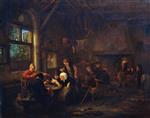 Adriaen van Ostade - Bilder Gemälde - An Evening in a Tavern with a Fiddler