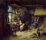 Adriaen van Ostade  - Bilder Gemälde - Interior with Peasants
