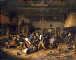 Adriaen van Ostade  - Bilder Gemälde - Men and Women at a Country Inn