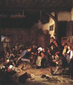 Adriaen van Ostade  - Bilder Gemälde - Merrymakers in an Inn