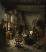 Adriaen van Ostade  - Bilder Gemälde - Peasant Family in a Cottage after a Meal