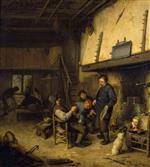 Adriaen van Ostade  - Bilder Gemälde - Peasants Before a Fire in an Inn