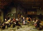 Adriaen van Ostade  - Bilder Gemälde - Peasants Dancing in a Tavern