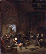 Adriaen van Ostade  - Bilder Gemälde - Peasants Fighting at the Village Inn