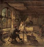 Adriaen van Ostade  - Bilder Gemälde - The Painter in His Studio