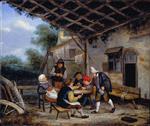 Adriaen van Ostade  - Bilder Gemälde - Trinkende Bauern