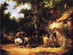 William Joseph Shayer - Bilder Gemälde - At the Bell Inn, Cadnam, New Forest