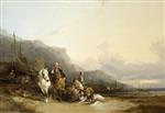 William Joseph Shayer - Bilder Gemälde - Coast Scene with Fisherfolk