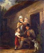 William Joseph Shayer - Bilder Gemälde - Cottage Door Scene