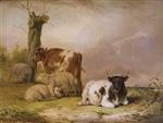 William Joseph Shayer - Bilder Gemälde - Cows and Sheep