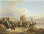 William Joseph Shayer  - Bilder Gemälde - Fisherman Mending His Nets