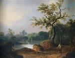William Joseph Shayer  - Bilder Gemälde - Landscape with Figures on a Path