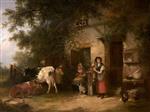 William Joseph Shayer  - Bilder Gemälde - Old Farmyard Scene