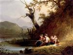 William Joseph Shayer  - Bilder Gemälde - The Young Anglers