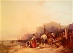 William Joseph Shayer  - Bilder Gemälde - Unloading The Catch, Near Benchurch, Isle Of Wight